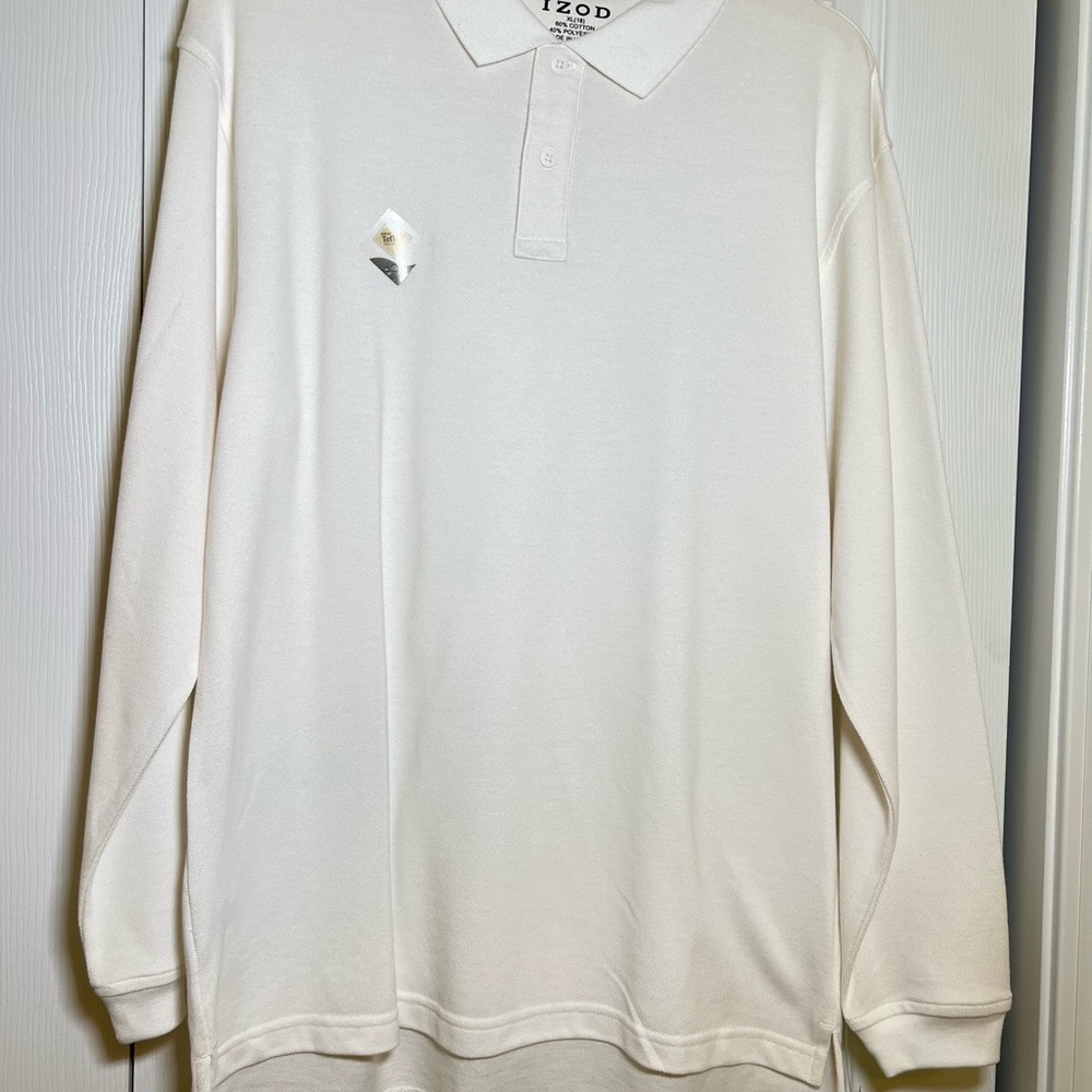 Izod Boy’s Cream Long Sleeve Polo Shirt Size XL